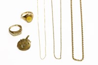 Lot 66 - A gold rope link chain marked 375
