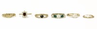 Lot 19 - A 9ct gold garnet and synthetic spinel cluster ring