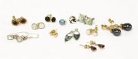 Lot 63 - A pair of silver garnet cabochon studs