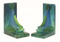 Lot 68 - A pair of Amalric Walter relief moulded glass bookends