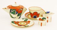 Lot 61 - A Clarice Cliff 'Latona' bachelor's tea set