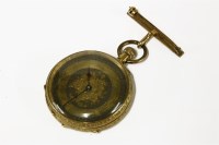 Lot 77 - A Continental 18ct gold fob watch