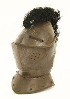 Lot 39 - A helmet with a black feather