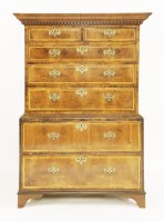 Lot 533 - A George II walnut chest on chest