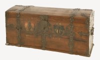 Lot 534 - A Continental oak dome top trunk