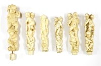 Lot 161 - Six ivory cutlery handles