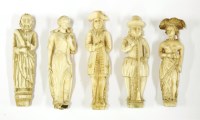 Lot 164 - Five ivory cutlery handles