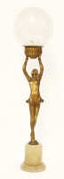 Lot 81 - An Art Deco spelter table lamp