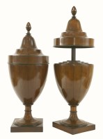 Lot 619 - A pair of Adam design inlaid mahogany cutlery boxes