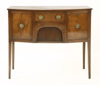 Lot 626 - A strung mahogany bow front sideboard