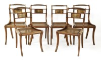 Lot 627 - A set of six Regency mahogany single dining chairs