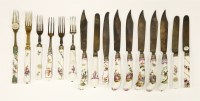 Lot 175 - Continental porcelain cutlery handles