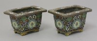 Lot 122 - A pair of miniature cloisonné Jardinières