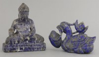 Lot 125 - A lapis lazuli figure of Buddha