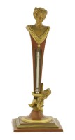 Lot 141 - A French bronze desk thermometer