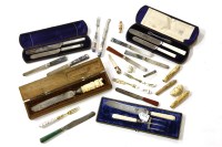 Lot 101A - A collection of 18th century and later silver handles knives