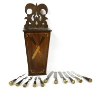 Lot 255 - A mahogany inlaid cutlery box