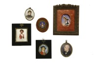 Lot 145 - Miniatures: three oval