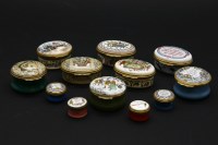 Lot 70 - Twelve Halcyon Days enamel boxes: five oval (two boxed)
