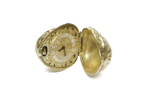 Lot 13 - A sterling silver hinged pendant watch