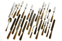 Lot 237 - A collection of horn handled cutlery