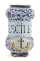 Lot 146 - A Tuscan majolica dry drug jar