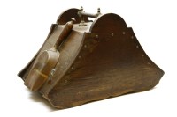 Lot 407 - An oak and brass bound purdonium