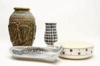 Lot 240 - A Poole pottery vase with geometric decoration