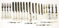 Lot 181 - Twenty-four porcelain-handled cutlery items