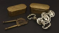 Lot 332 - Two Batavian brass betel boxes