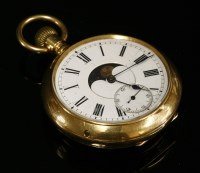 Lot 513 - An 18ct gold Swiss keyless lever