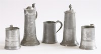 Lot 444 - A Swiss lidded pewter jug