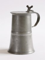 Lot 445 - An English pewter lidded tankard