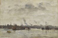 Lot 495 - Edward Seago (1910-1974)
THE RIVER IJ AT AMSTERDAM 
Signed l.l.