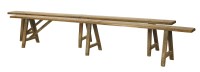Lot 562 - A pair of rustic elm long benches