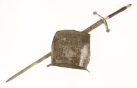 Lot 45 - An antique iron backplate