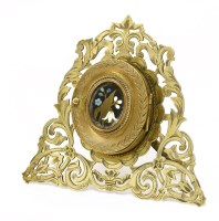 Lot 223 - A pietra dura brass triple picture frame