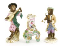 Lot 154 - Two Meissen monkey band figures