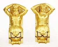 Lot 345 - A pair of Frederick Savage of Kings Lynn carved caryatids