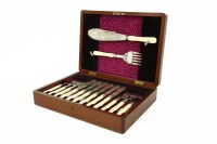 Lot 112 - A Victorian silver twelve piece fish set