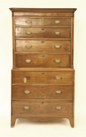 Lot 574 - A George III mahogany chest on chest. 186 x 55 x 188cm high