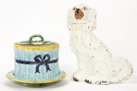 Lot 201 - A Victorian Majolica cheese dish and cover