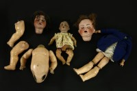 Lot 382 - Two large bisque head dolls