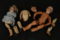 Lot 385 - A bisque head doll