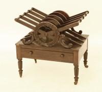 Lot 637A - A Victorian rosewood Canterbury with drawer