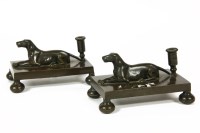 Lot 154 - A pair of 19th century bronze taper sticks