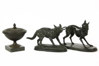 Lot 207 - A late 19th century cast iron urn with hinged lighting lid