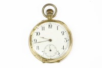 Lot 44 - A gold open faced pocket watch