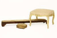 Lot 617 - A 19th century overstuffed upholstered and gilt wood dressing stool