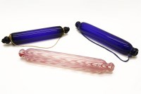 Lot 317 - A Thomas Webb blue glass rolling pin